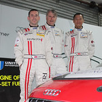 Danny Watts, left, Richard Meins, centre, and Frank YuFriday Free Practice - Intercontinental Le Mans Cup - Zhuhai, China. Nov. 5th 2010. © Jay Ashton / United Autosports