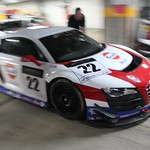 Pushing #22 out of the pits ready for free practice