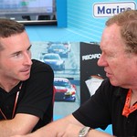 Danny Watts and engineer Trevor Foster in post-session debrief