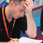 Danny Watts - concentrating on filling in his circuit feedback sheet